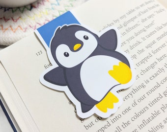 Penguin Waddle Magnetic Bookmark, Kawaii Penguin Planner Clip, Cute Little Penguin Planner Accessory for Books, Book Lover Gift