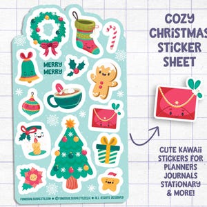 Christmas Time Sticker Sheet, Merry Merry, Christmas Stickers, Stickers for Planner Journal, Cute Stationary, Planner Sticker Sheet