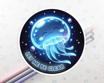 Jellyfish Pun Sticker, Vinyl Stickers, Laptop Decal, Cute Jellyfish Gift idea, Cute Sticker, Ocean Decal, Small Jellyfish Gift