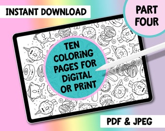 Kawaii Coloring Book: Yippee Yay! Part 4 (Digital Download)