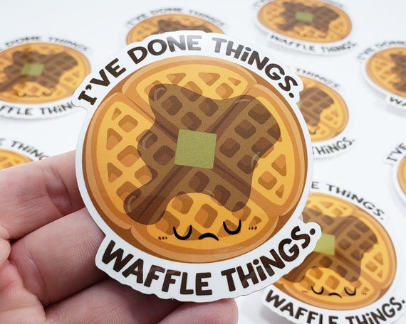 Waffle Sticker, Waffle Decal, Laptop Sticker, Breakfast Sticker