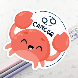 Cancer Zodiac Sign Sticker, Astrology Vinyl Sticker, Star Chart Laptop Decal, Cute Astrological Symbol, Astrology Sticker