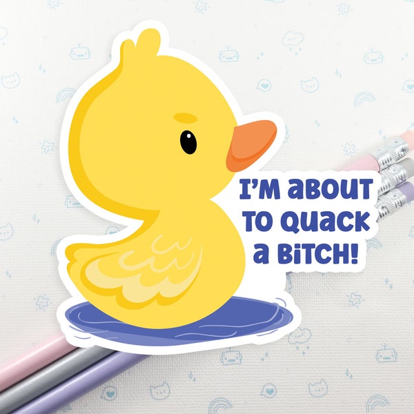 Snarky Duck Vinyl Sticker: Laptop Decal, Funny Pun Gift