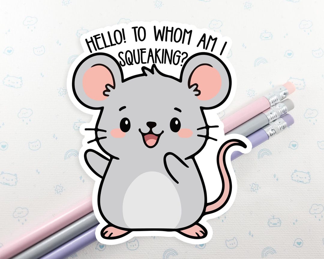 Mouse Squeaking Vinyl Sticker: Funny Kawaii Waterproof Decal - Etsy