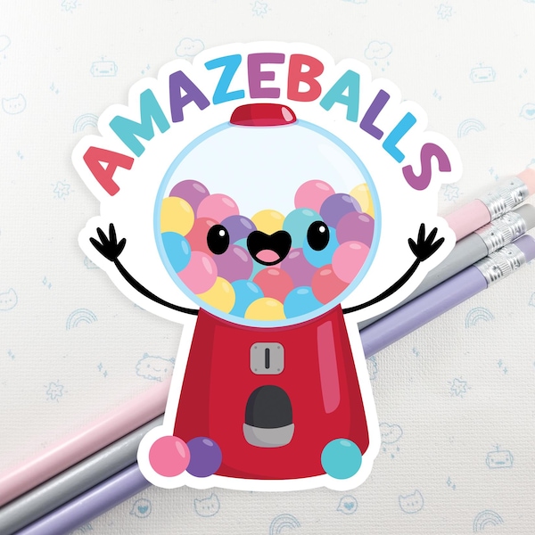 Gumball Vinyl Sticker, Laptop Stickers, Candy Stickers, Planner Stickers, Small Gift, Kawaii Stickers, Cute Gumball Gift, Gift Her