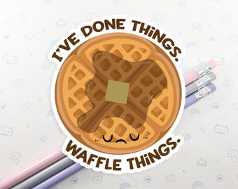 Waffle Sticker, Waffle Decal, Laptop Sticker, Breakfast Sticker, Waffle