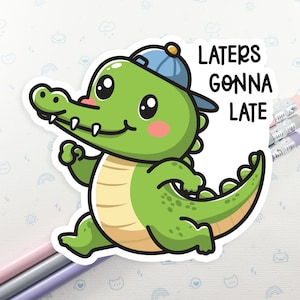 Alligator Vinyl Sticker, Vinyl Stickers, Laptop Decal, Gator Gift, Gift for Him, Cute Sticker, Small Gift Idea, Alligator Pun