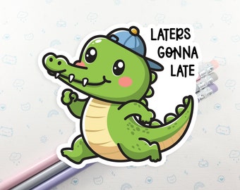 Alligator Vinyl Sticker, Vinyl Stickers, Laptop Decal, Gator Gift, Gift for Him, Cute Sticker, Small Gift Idea, Alligator Pun