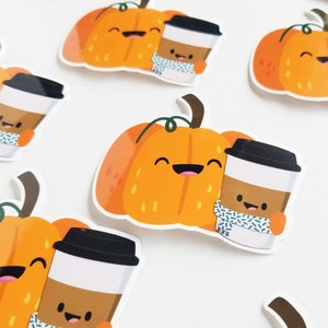 Pumpkin Spice Latte Sticker, Cute Food Sticker, Vinyl Sticker, Laptop Decal, Pumpkin Decal, Laptop Sticker, PSL Gift, Small Gift Idea image 5