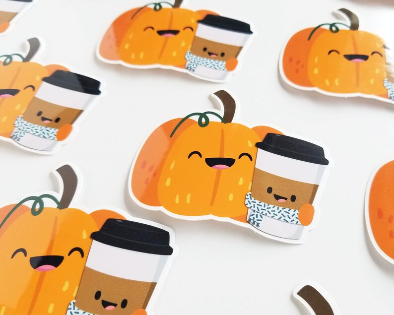 Pumpkin Spice Latte Sticker, Cute Food Sticker, Vinyl Sticker, Laptop Decal, Pumpkin Decal, Laptop Sticker, PSL Gift, Small Gift Idea image 5
