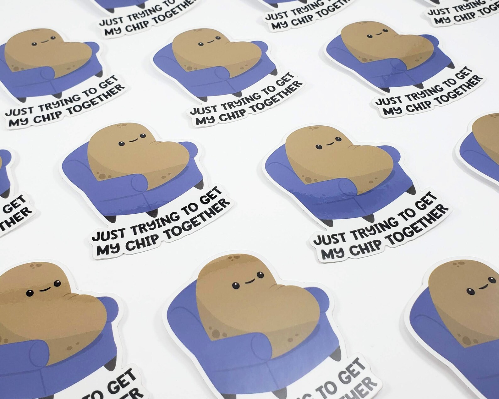 Potato Chip Sticker Vinyl Stickers Laptop Decal Potato Pun Etsy