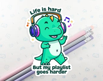 Dino Playlist Music Sticker Waterproof Vinyl