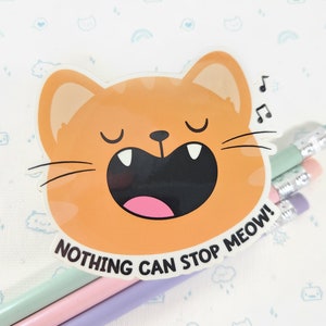 20 Cute Cat Pun Kawaii Stickers Journal, Diary Stickers, Scrapbooking