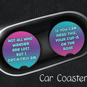 Funny Sassy Neoprene Car Coasters - Set of 2