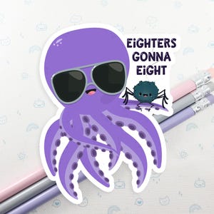 Octopus Vinyl Sticker, Cute Octopus Decal, Laptop Sticker, Octopus Pun Gift, Small Gift Idea, Gift for Her