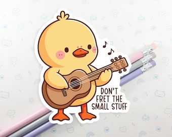Duck Guitar Vinyl Sticker: Funny Laptop Decal