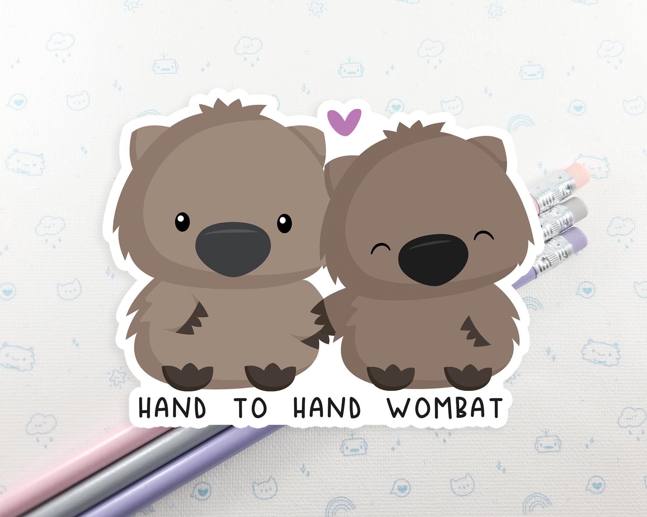 Wombat Sticker, Vinyl Stickers, Laptop Decal, Wombat Gift, Gift for Her, Small Gift Idea, Wombat Love Pun, Wombat Laptop Decal