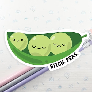 Sassy Peas Vinyl Sticker: Snarky Laptop Decal