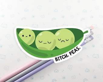 Sassy Peas Vinyl Sticker: Snarky Laptop Decal