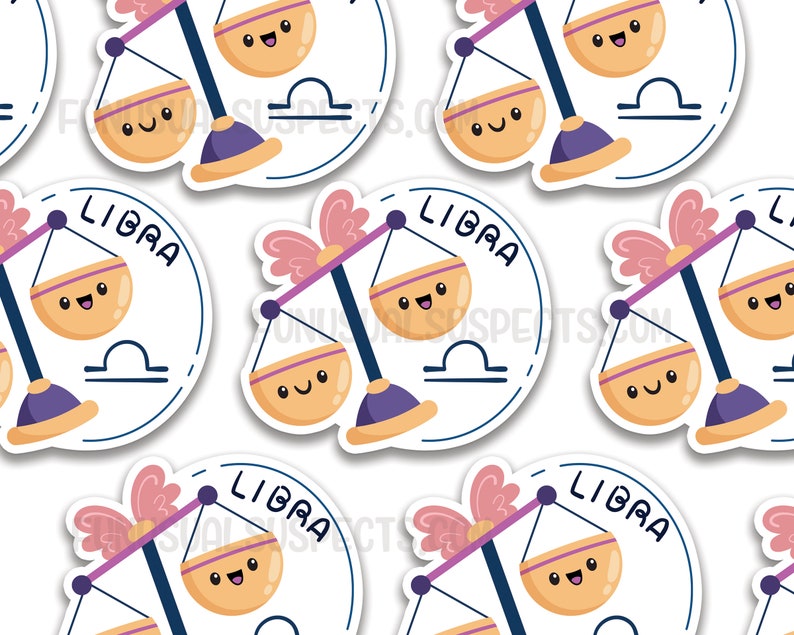 Libra Zodiac Sign Sticker, Astrology Vinyl Sticker, Star Chart Laptop ...