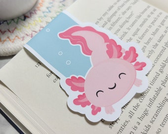 Axolotl Swimming Magnetic Bookmark, Cute Axolotl Planner Clip, Kawaii Axolotl Bookmark, Back to School