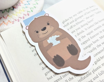 Otter Magnetic Bookmark, BM067, Kawaii Otter Planner Clip, Cute Otter Planner Accessory for Books, Book Lover Gift