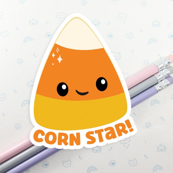 Candy Corn Vinyl Sticker, Cute Candy Vinyl Sticker, Laptop Decal, Funny Halloween Decal, Laptop Sticker, Kawaii Halloween Sweets Sticker