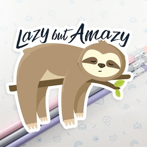 Sloth Sticker, Vinyl Stickers, Laptop Decal, Sloth Gift for Her, Cute Sticker, Small Gift Idea, Cute Sloth Gift, Sloth Laptop Decal