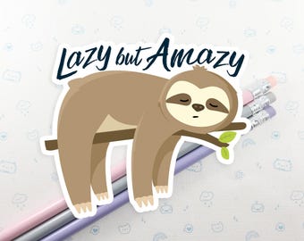 Sloth Sticker, Vinyl Stickers, Laptop Decal, Sloth Gift for Her, Cute Sticker, Small Gift Idea, Cute Sloth Gift, Sloth Laptop Decal