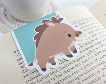 Warthog Magnetic Bookmark, Kawaii Warthog Paper Clip for Planners or Cookbooks, Cute Warthog Page Markers for Books and Reading