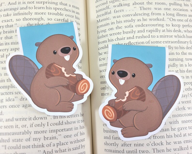 Beaver Magnetic Bookmark, Cute Beaver Planner Clip, Beaver Reading Gift ...