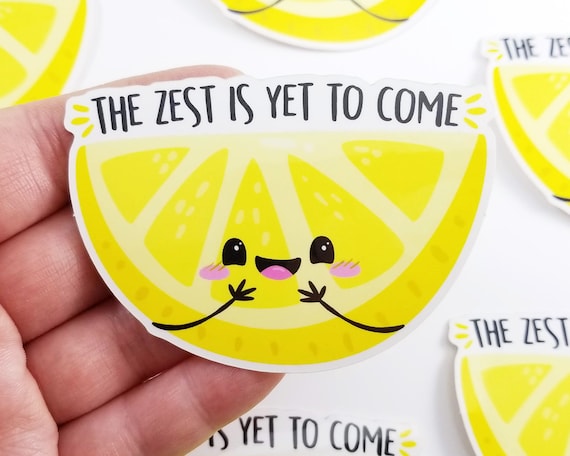 Lemon Vinyl Sticker Cute Lemon Zest Decal Laptop Lemon Sticker