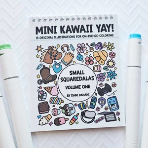 Mini Kawaii Yay, Small Squaredalas Volume 1, Coloring Book, Kawaii Mandalas, Premium Coloring Pages, Cute Small Adult Mandala Gift image 2