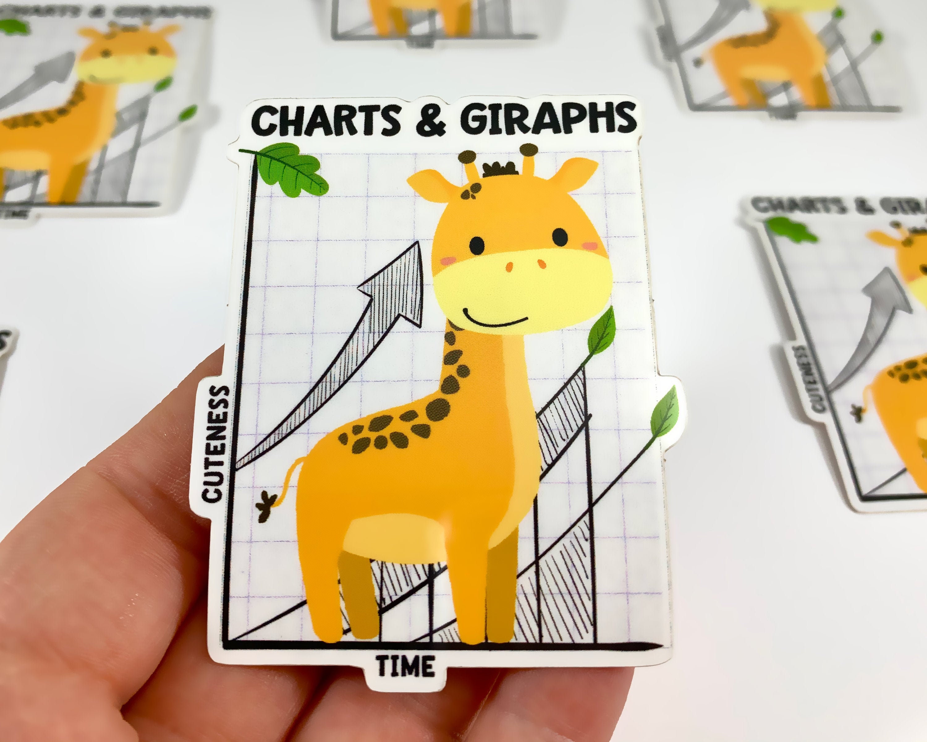 Giraffe Chart Sticker, Vinyl Stickers, Laptop Decal, Pun Gift, Gift for ...