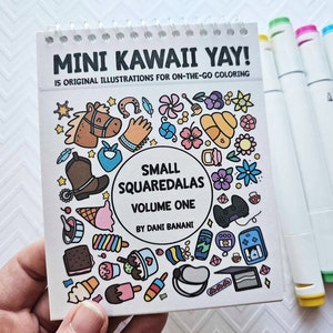 Mini Kawaii Yay, Small Squaredalas Volume 1, Coloring Book, Kawaii Mandalas, Premium Coloring Pages, Cute Small Adult Mandala Gift image 6