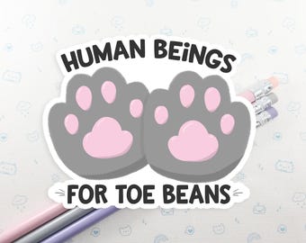 Cat Toe Beans Sticker, Vinyl Stickers, Laptop Decal, Cat Gift for Her, Cute Sticker, Small Gift Idea, Funny Cat Decal, Kitty Sticker