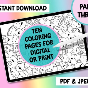 Kawaii Coloring Book: Yippee Designs, Part 3 (Digital Download)