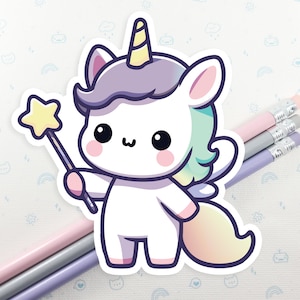 Fairy Unicorn Sticker, Cute Unicorn Decal, Laptop Unicorn Sticker, Magical Unicorn Gift, Small Gift Idea, Gift for Her