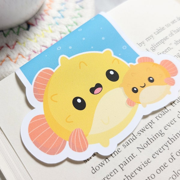 Pufferfish Bookmark, Under the Sea Planner Clip, Cute Ocean Themed Bookmark, Back to School, Reading Gift