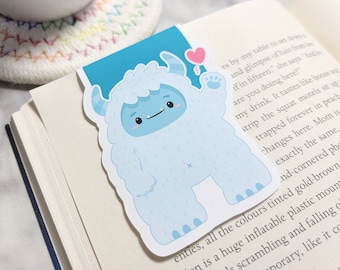 Yeti Bookmark, Abominable Snowman Planner Clip, Cute Yeti Bookmark, Back to School, Reading Gift, Bookmark for Teacher