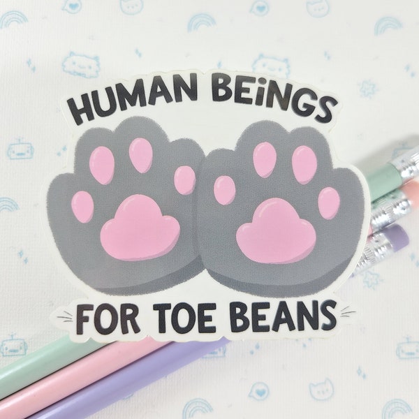 Cat Toe Beans Sticker, Vinyl Stickers, Laptop Decal, Cat Gift for Her, Cute Sticker, Small Gift Idea, Funny Cat Decal, Kitty Sticker