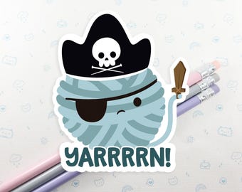 Yarn Pirate Vinyl Sticker: Knitting Crochet Laptop Decal