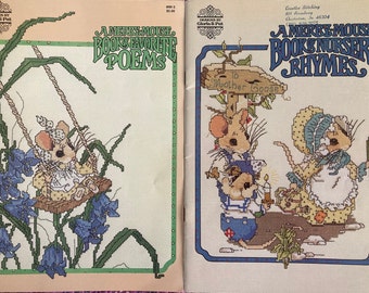 Counted Cross Stitch Pattern Books ~~ Priscilla Hillman's Merry Mouse Designs from Gloria & Pat ~~ Nursery Rhymes or Favorite Poems