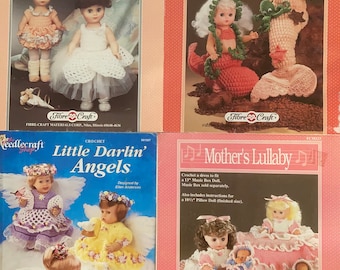 Ballerina Beauties, Mother's Lullaby, Coral Mermaids de FibreCraft + Angel Outfits para Syndee & Craft Dolls de 13" o Pillow Dolls de 10"