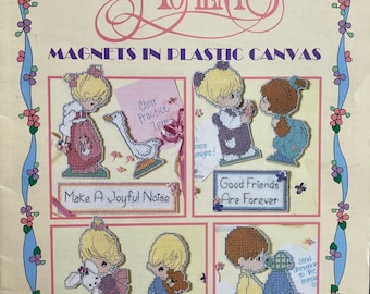 Precious Moments Magnets in Plastic Canvas by Leisure Arts ~~ Leaflet 1707 ~~ Twenty five Charming Inspirational Refrigerator Magnets