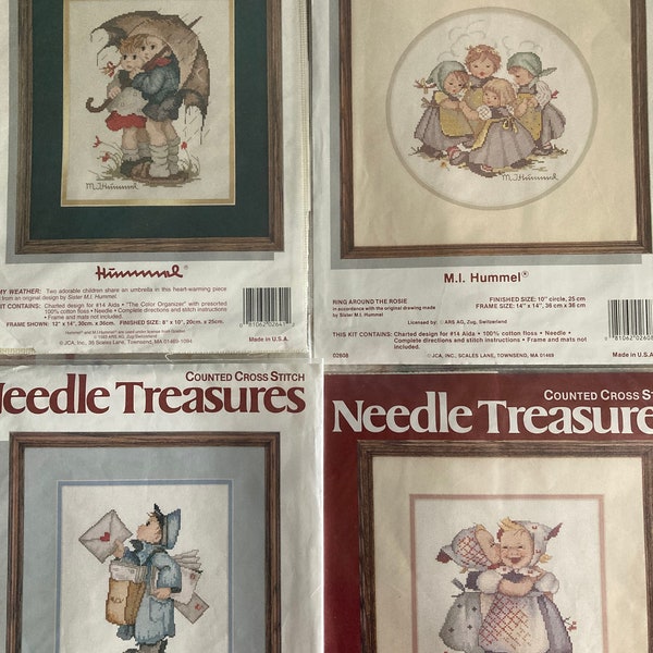 Vintage Needle Treasures Kits Charted for 14 Count Aida~~MJ Hummel Designs~~Adorable Children at Work & Play