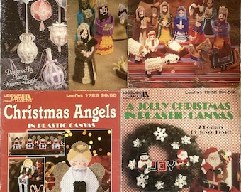 Christmas Plastic Canvas~~Nativity, Angels, Santa, Wreaths, Ornaments, Tree Toppers, Coasters, Tissue Covers, Centerpieces & More