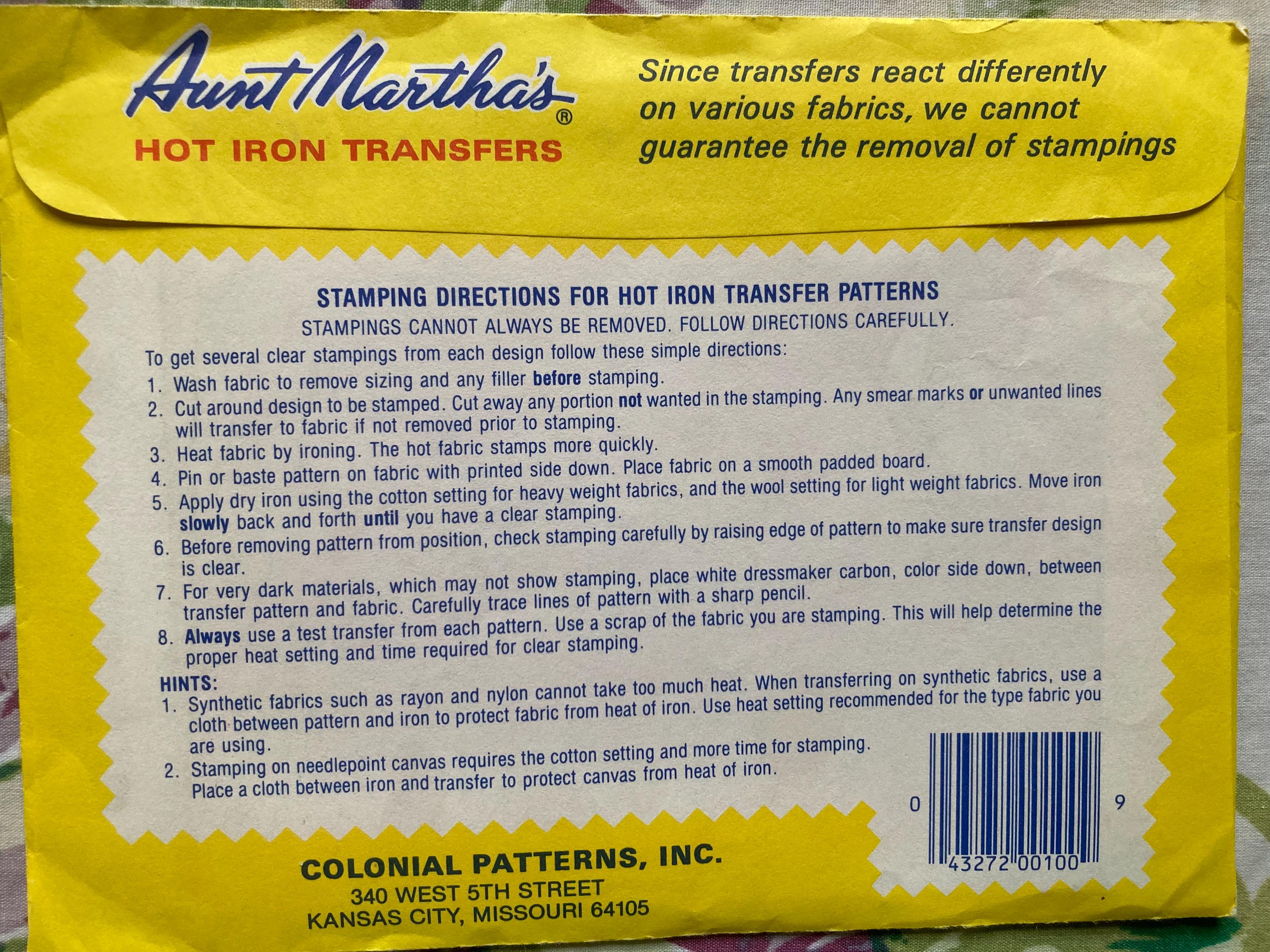 Aunt Martha's Iron on Transfer Patterns for Towels/linens/wall Decor ...
