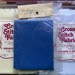 Regency Mills Counted Cross Stitch Fabric ~~ 22 Count Hardanger ~~ 12 X 18&quot; White  or Ivory ~~ 14 X 18&quot; Dark Cornflower Blue