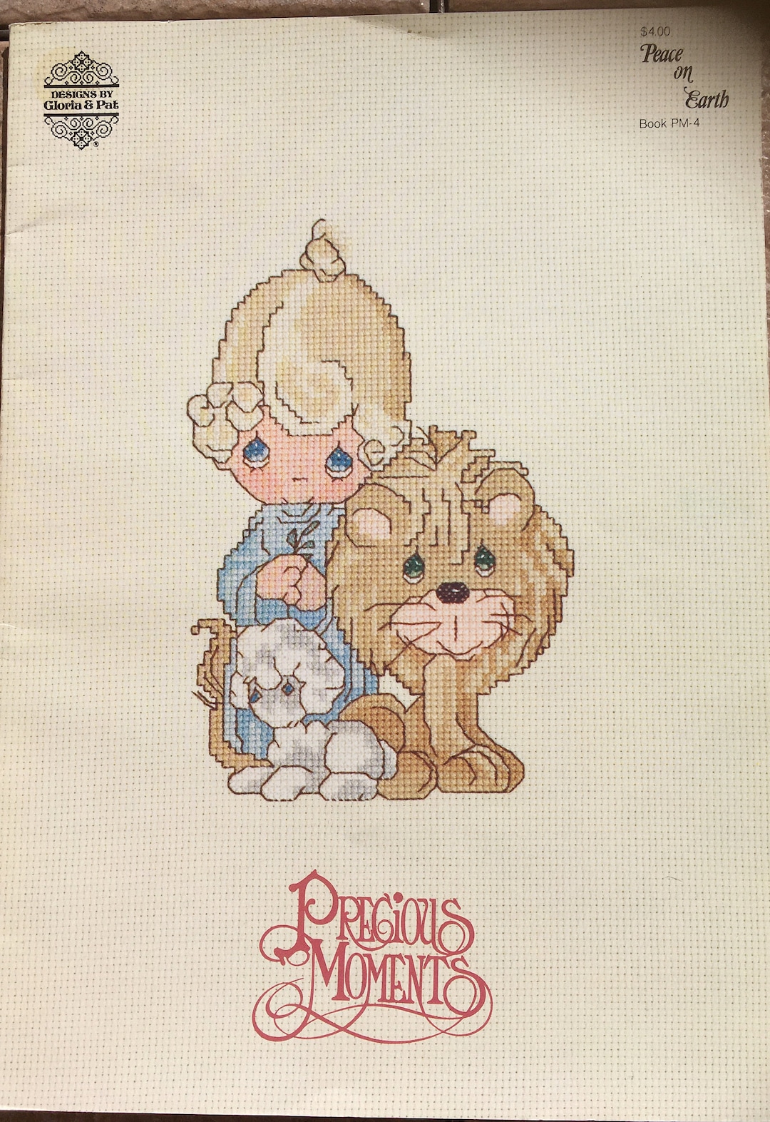 vintage-precious-moments-counted-cross-stitch-booklet-pm-4-peace-on-earth-etsy